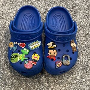 CROCS Blue Clogs with Cartoon Charms